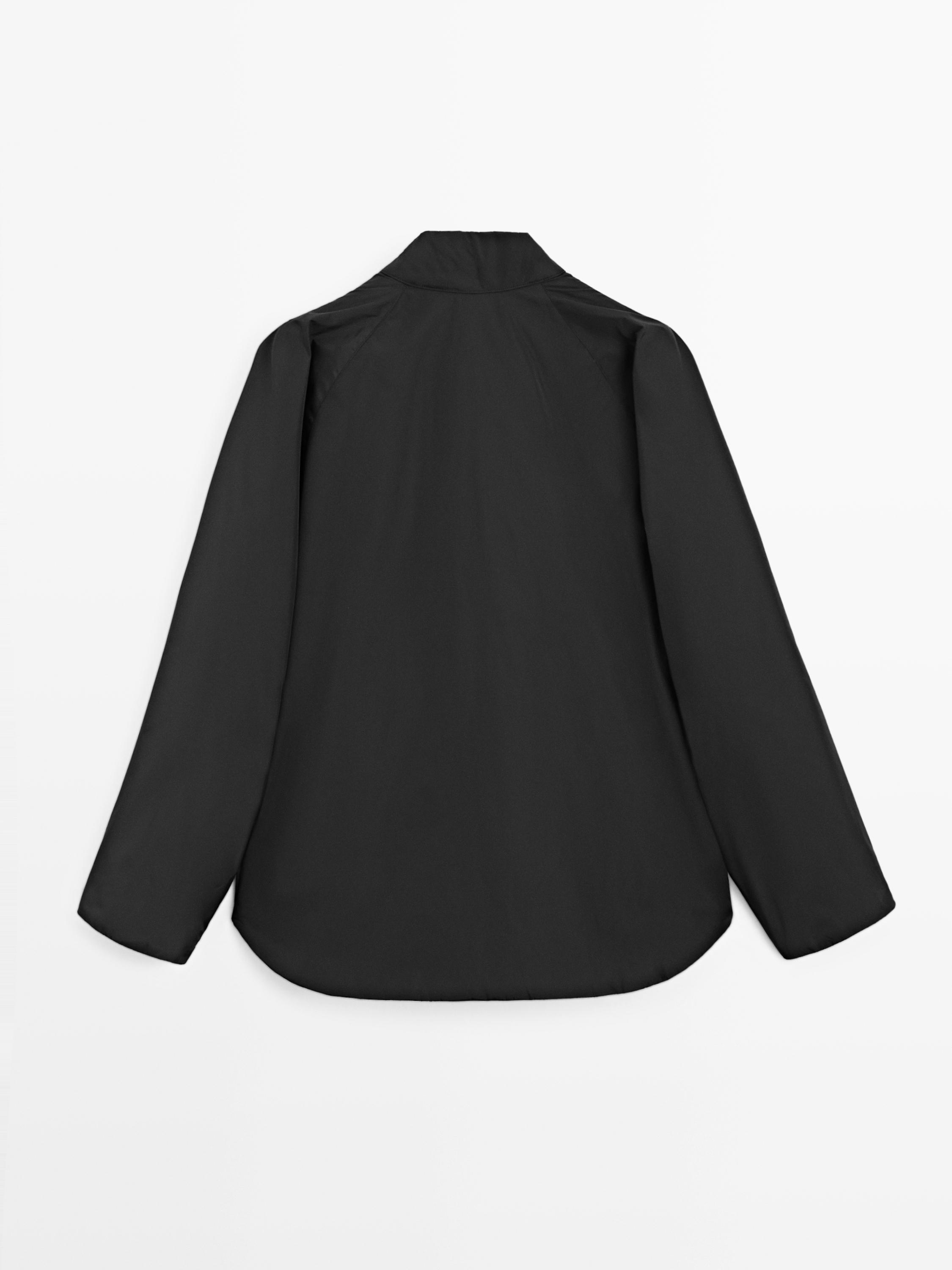 Short padded parka with collar detail